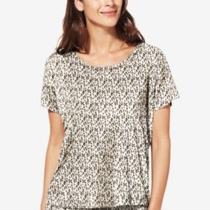 Tommy John Micro Leopard Print Second Skin Short Sleeve PJ Top Tee Size …